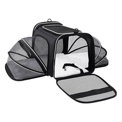 Pet Travel Haven: Expandable And Reflective Cat Carrier For Safe And Comfortable Journeys