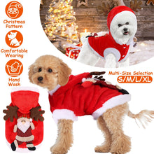 Pet Christmas Clothes Santa Claus Reindeer Antlers Costume Winter Outfit New Year Coat For Small Medium Dogs Cats Available in S/M/L/XL