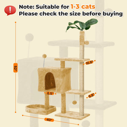 Cat Tree with Scratching Posts Plush Perch Stand