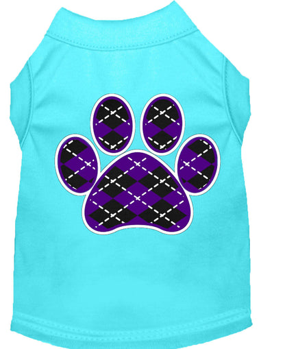 Pet Shirt "Argyle Paw Purple"