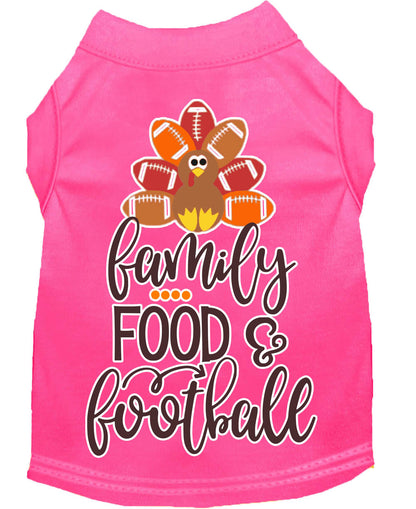 Pet Dog and Cat Shirt Screen Printed, "Family, Food & Football"