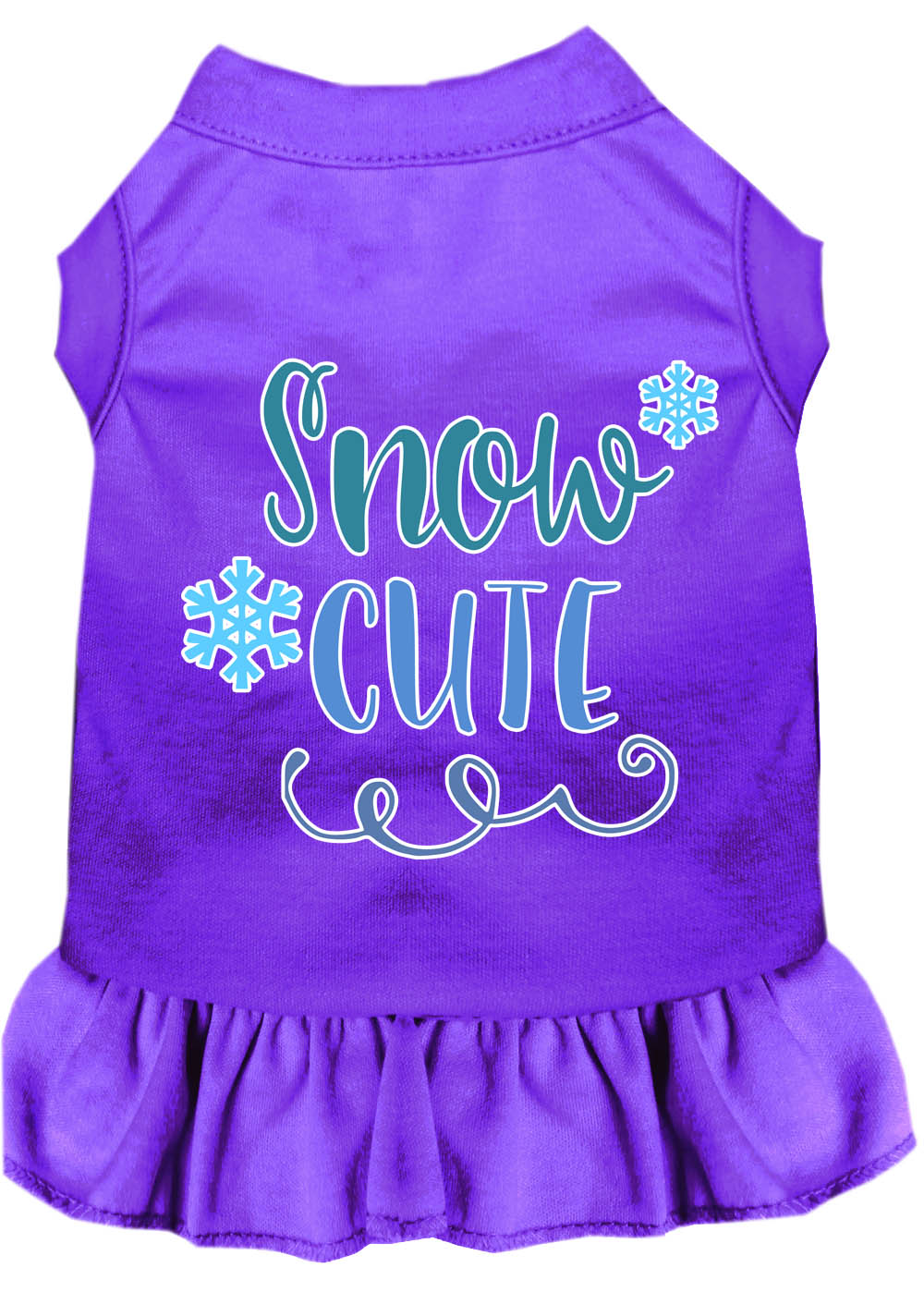 Pet Dress Screen Printed, "Snow Cute"