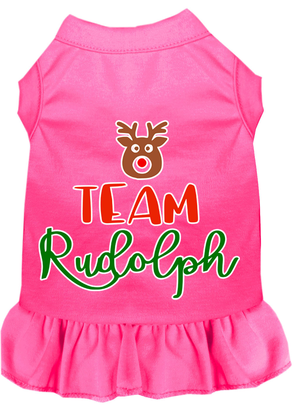 Christmas Pet Dress Screen Printed, "Team Rudolph"
