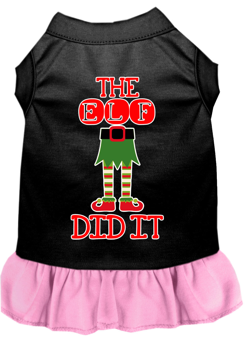 Christmas Pet Dress Screen Printed, "The Elf Did It"
