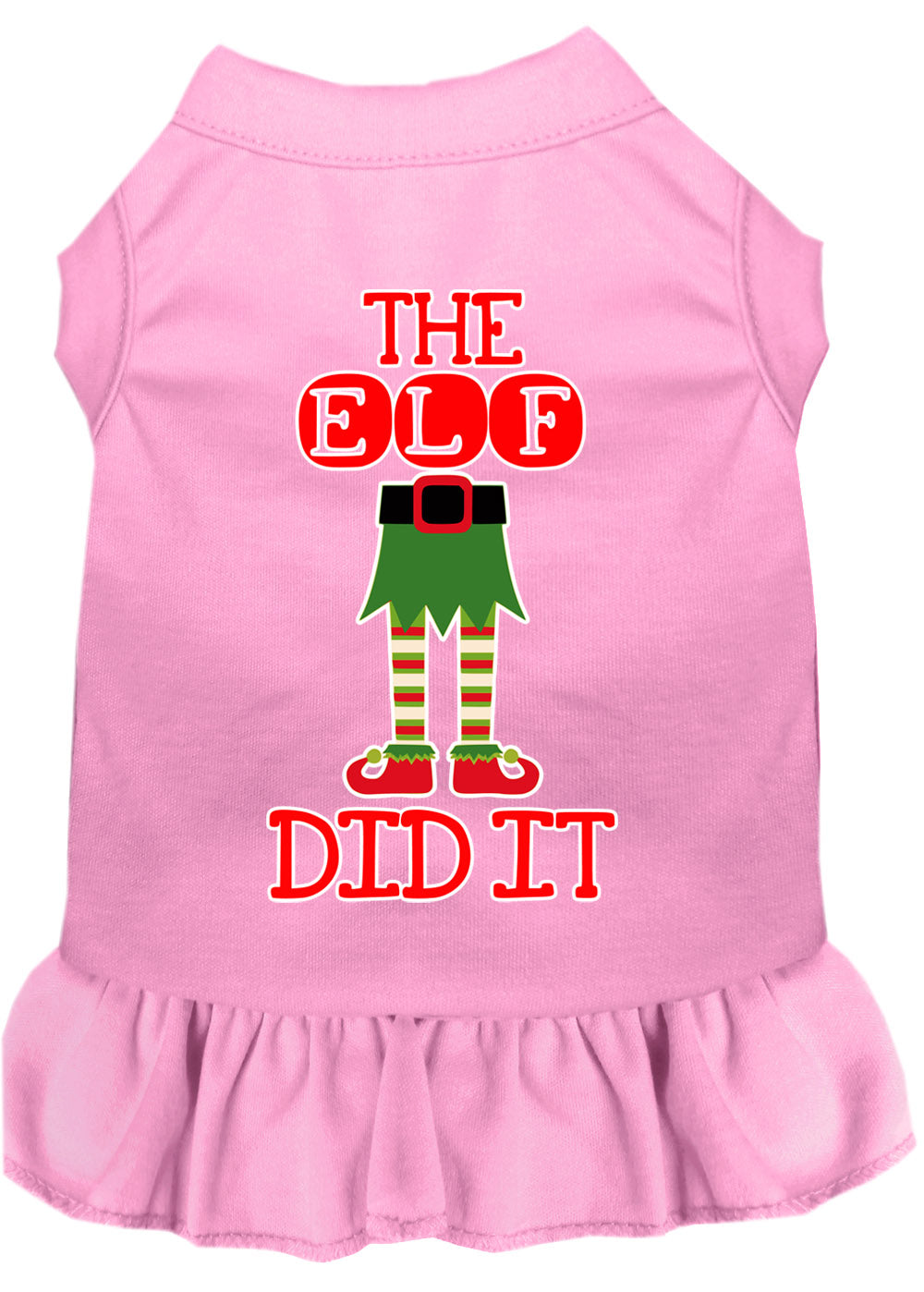 Christmas Pet Dress Screen Printed, "The Elf Did It"