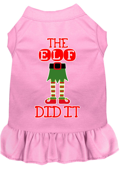 Christmas Pet Dress Screen Printed, "The Elf Did It"
