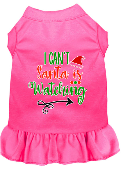 Christmas Pet Dress Screen Printed, "I Can't, Santa Is Watching"