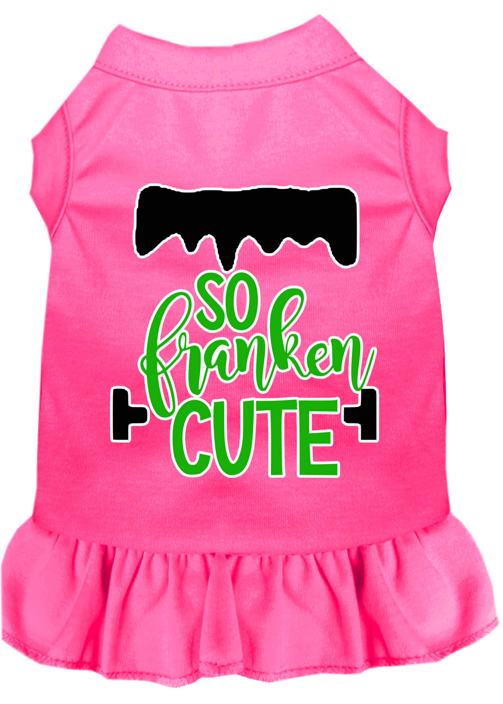 Halloween Pet Dress Screen Printed, "So Franken Cute"
