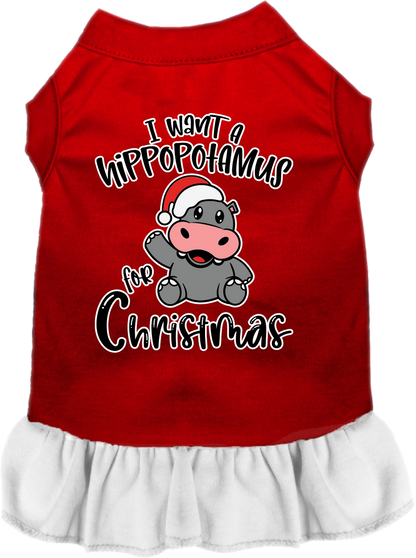 Christmas Pet Dress "I Want A Hippopotamus For Christmas"
