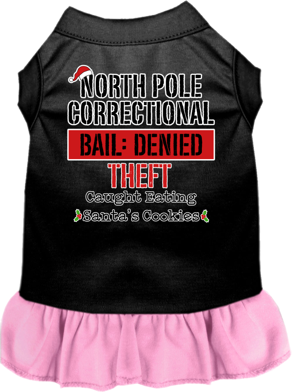 Christmas Pet Dress "North Pole Correctional"