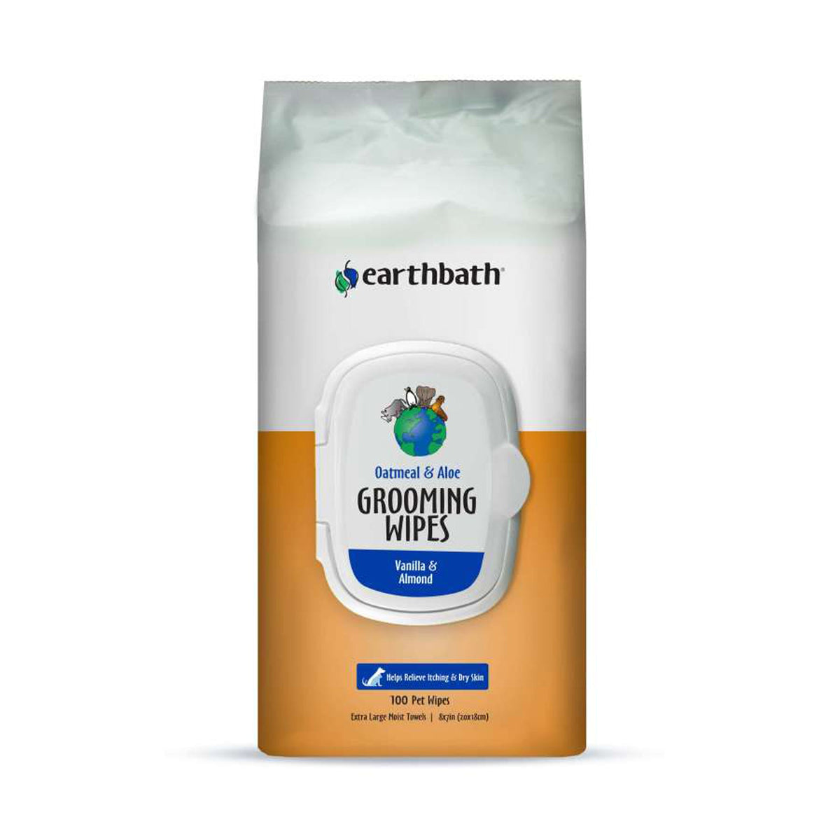 Earthbath Grooming Wipe Oatmeal and Aloe Vanilla and Almond Scent 100ct