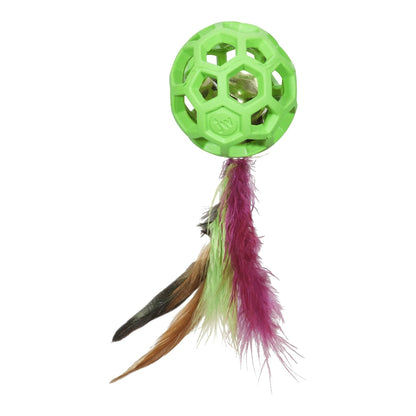 JW Cataction Feather Ball with Bell Cat Toy
