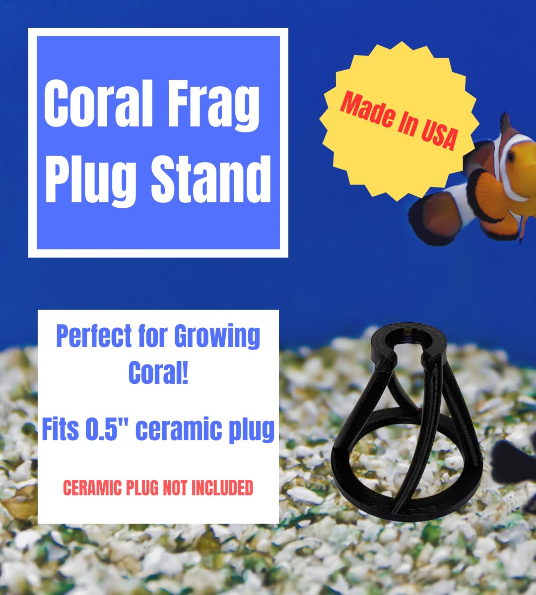 Chatelet REEFSHAPE Coral Frag Plug Stand for Coral Stability | 5 Pack Aquarium Substrate Frag Holder | Coral Protector Inserts | Made in USA