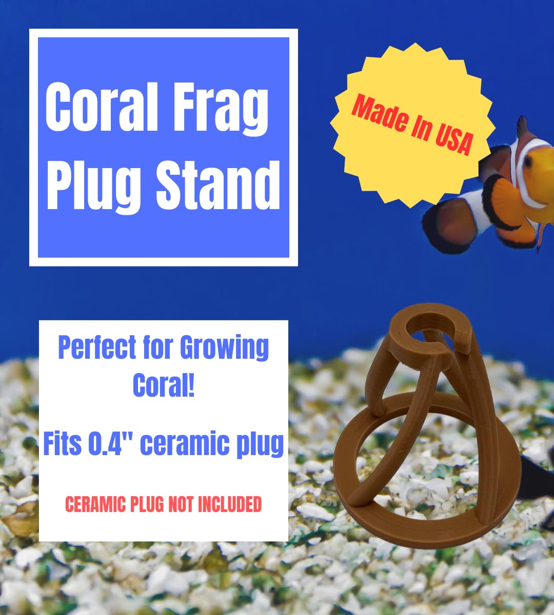 Chatelet REEFSHAPE Coral Frag Plug Stand for Coral Stability | 5 Pack Aquarium Substrate Frag Holder | Coral Protector Inserts | Made in USA