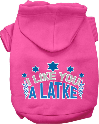 Hanukkah Pet Hoodie "I Like You A Latke"
