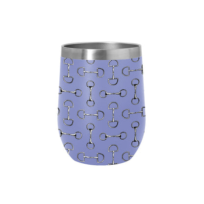 AWST Int'l 12 oz Stainless Steel Wine Tumbler-Lila Vintage Snaffle Bit