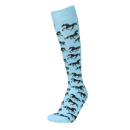 AWST Int'l Ladies "Lila" Galloping Horses Knee Socks - 6 Pack