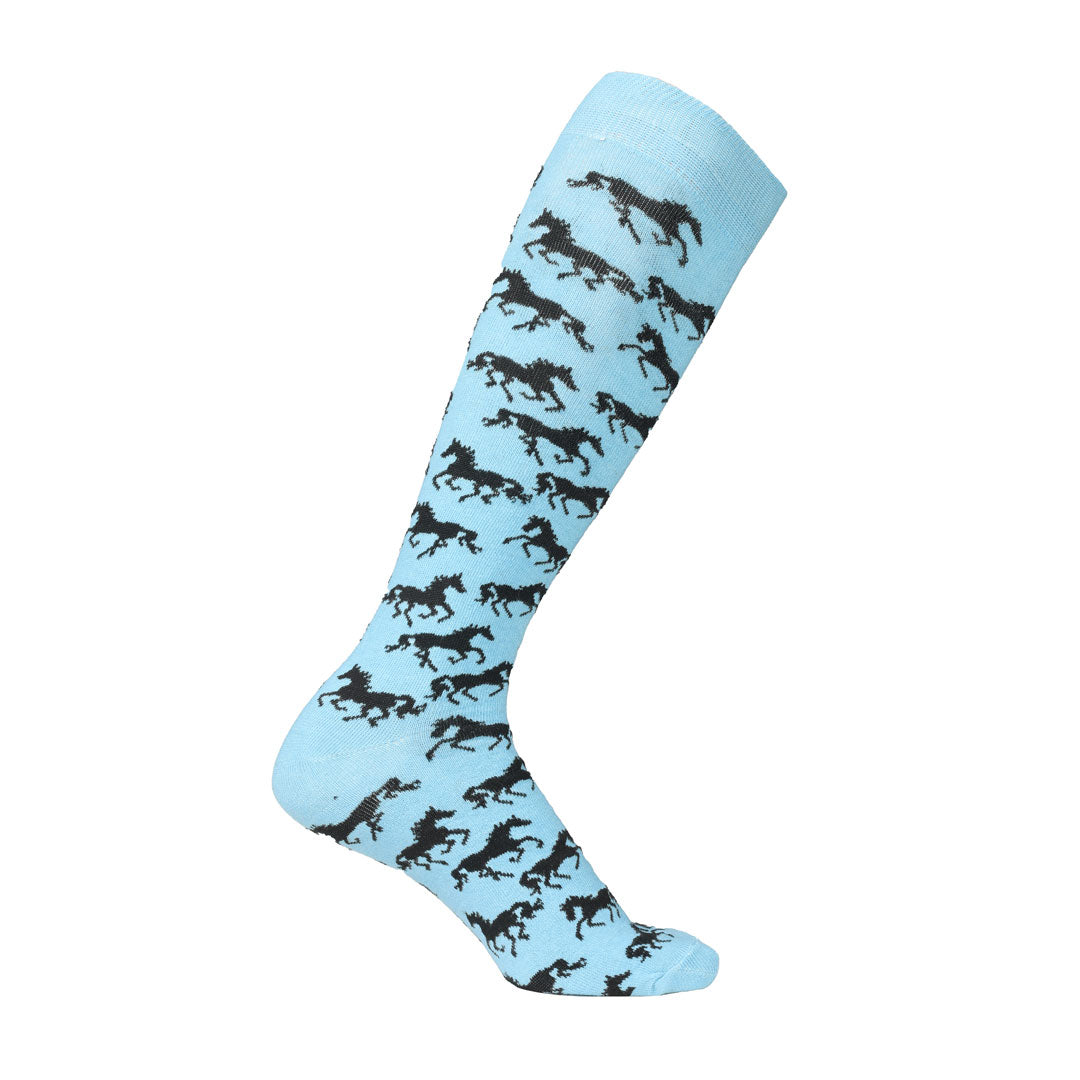 AWST Int'l Ladies "Lila" Galloping Horses Knee Socks - 6 Pack