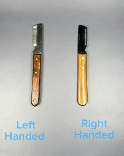 Left handed pet stripping knife (fine teeth)