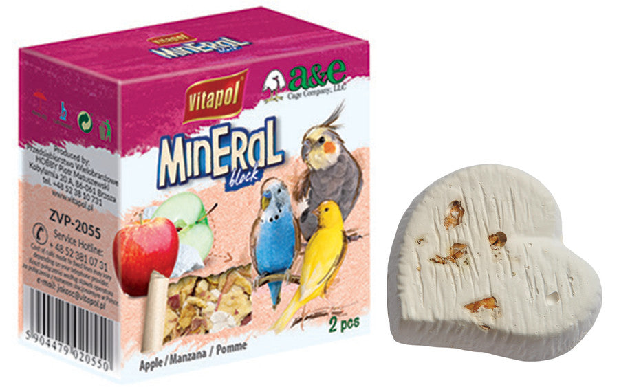 A&E Vitapol Infused Mineral Block Apple 35g