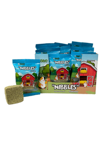 A and E Cages Barnyard Nibbles Hay Chew Small Animal Bites Round 32pc Display