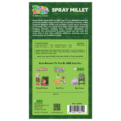 A & E Cages Happy Beaks Spray Millet Bird Treat 1ea/3oz.