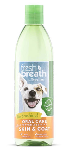 Fresh Breath by TropiClean Oral Care Water Additive Plus Skin & Coat