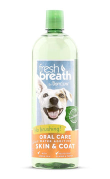 Fresh Breath by TropiClean Oral Care Water Additive + Skin & Coat for Pets 33.8z
