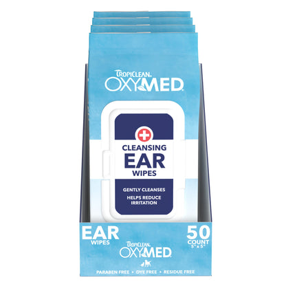 Tropiclean Dog & Cat Oxymed Cleansing Ear Wipes - 50 Count