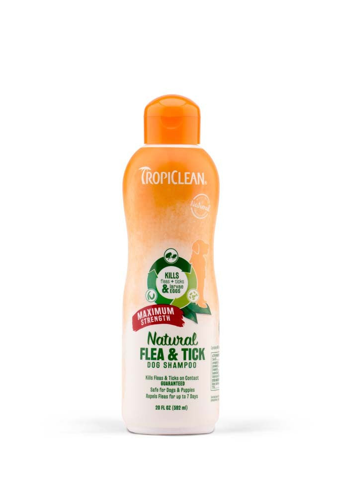TropiClean Natural* Flea & Tick Maximum Strength Shampoo for Dogs, 20oz