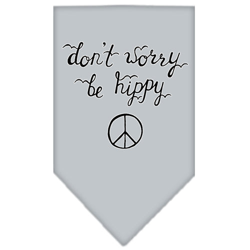 Pet and Dog Bandana Screen Printed, "Don't Worry, Be Hippy"