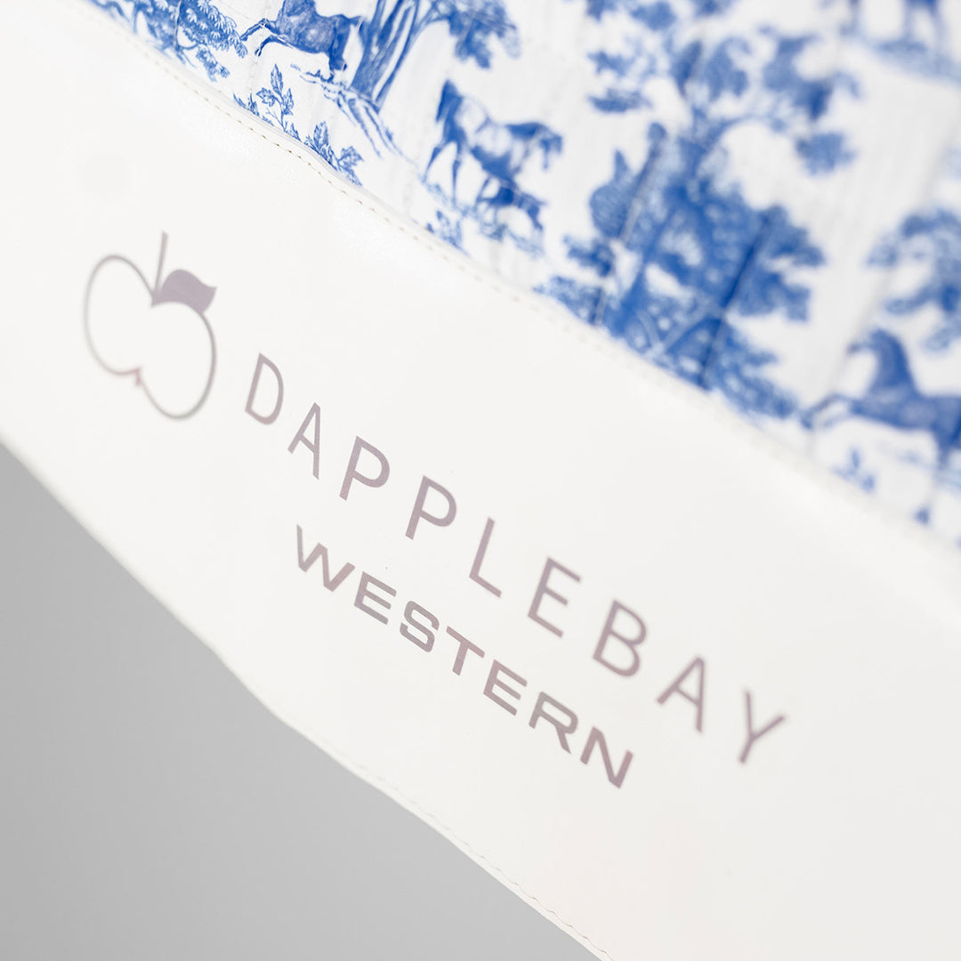 Dapplebay Equestrian Toile Western Saddle Pad-Blue/White