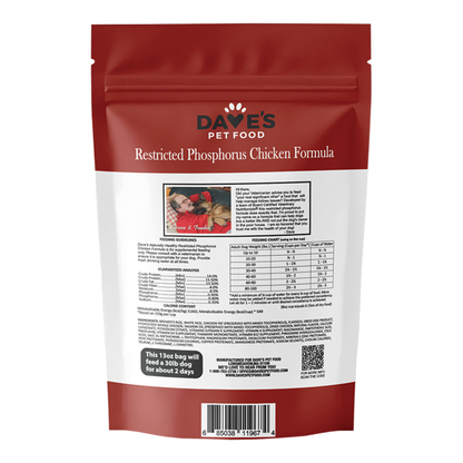 Dave's Pet Food Dog Restricted Phosphorus Diet Chicken Formula Crumble 13oz.