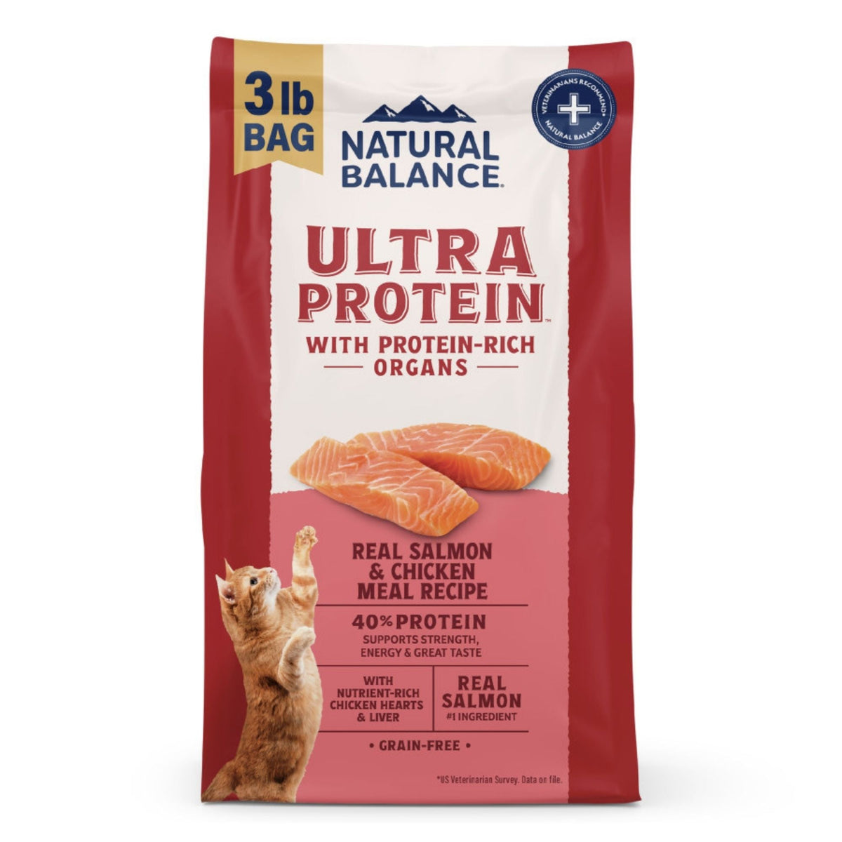 Natural Balance Pet Foods Ultra Protein Dry Cat Food Salmon & Chicken, 1ea/3 lb