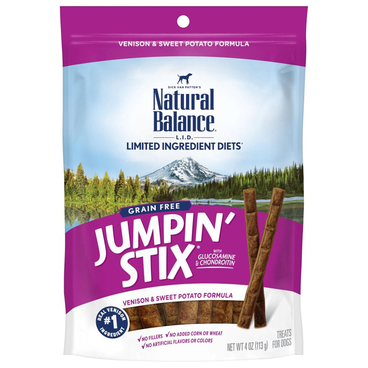 Natural Balance LIT Hip-Stix Venison Formula Semi-Moist Dog Treat 4oz
