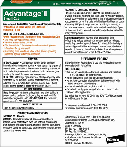Advantage II Flea Protection Small Cat 5-9lbs 4pk