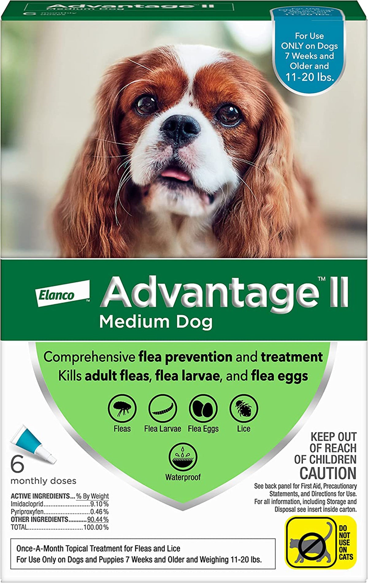 Advantage II Flea Protection Medium Dog 11-20lbs 6pk