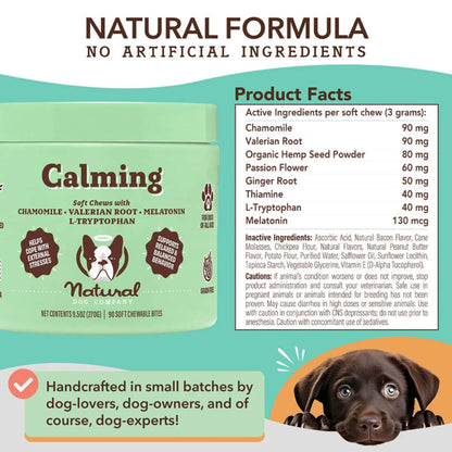 Natural Dog Company Dog Calming Supplement Chews - 90 Count