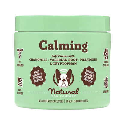 Natural Dog Company Dog Calming Supplement Chews - 90 Count
