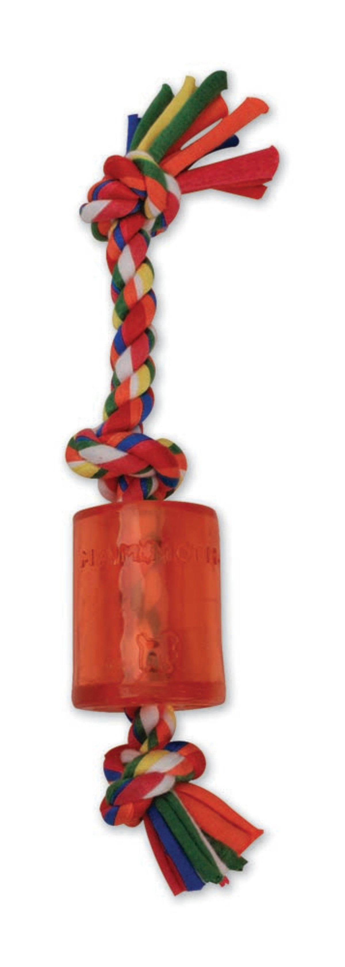 Mammoth Cloth Rope 3 Knot Tug with TPR Squeaker 10in