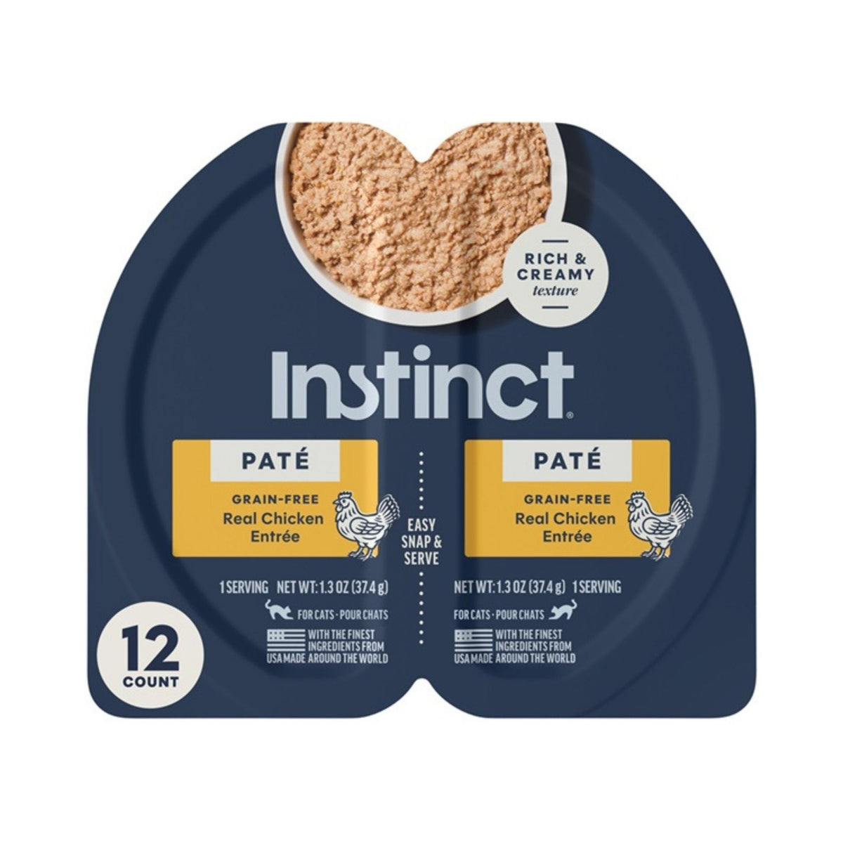 Instinct Pate Split Cup Chicken Grain-free 2.64oz. (Case of 12)