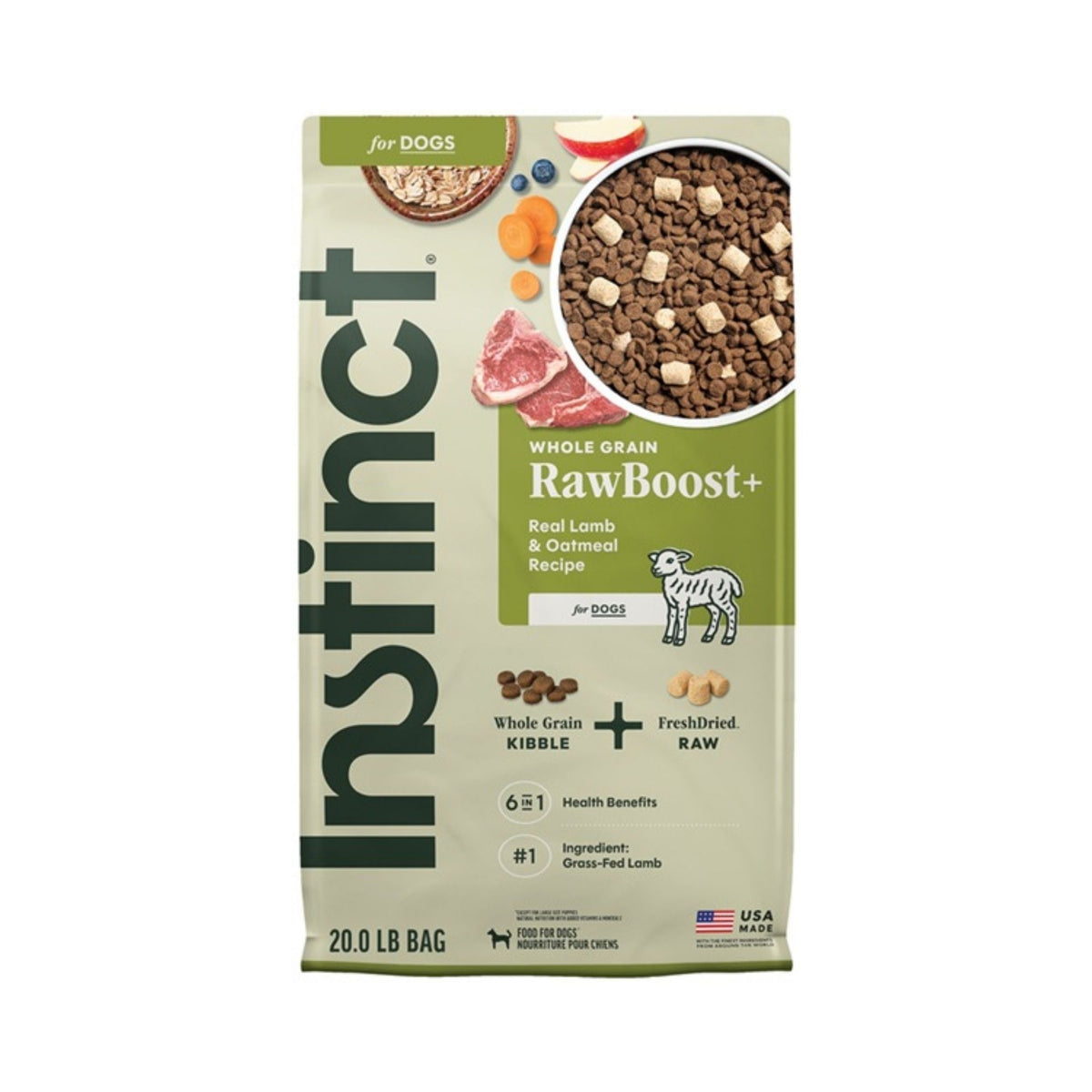 Instinct Raw Boost Whole-grain Lamb & Oatmeal 20Lb