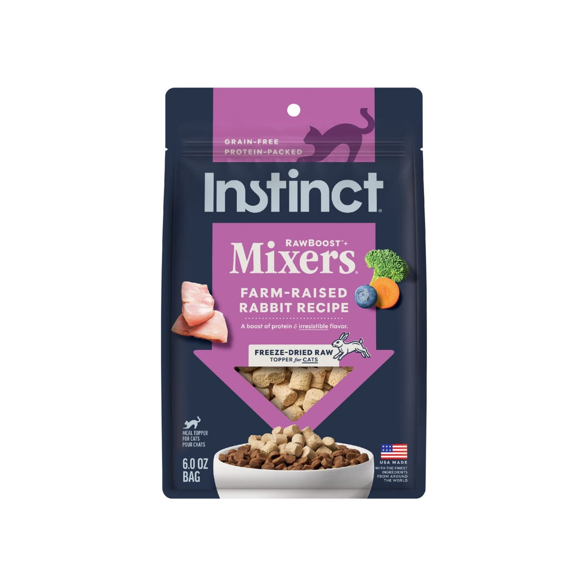 Instinct Raw Boost Mixers Cat Freeze-dried Rabbit Grain-free Topper 6oz.