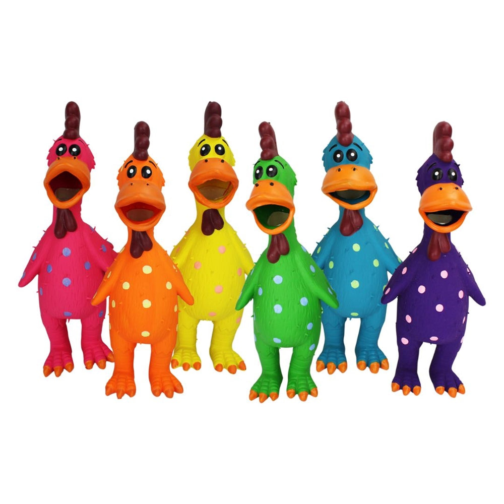 Multipet Globkens Chicken Dog Toy Assorted LG 11.5in