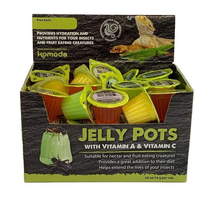 Komodo Jelly Pots Insect Food Fruit Flavor Display 0.56 oz 40 Count