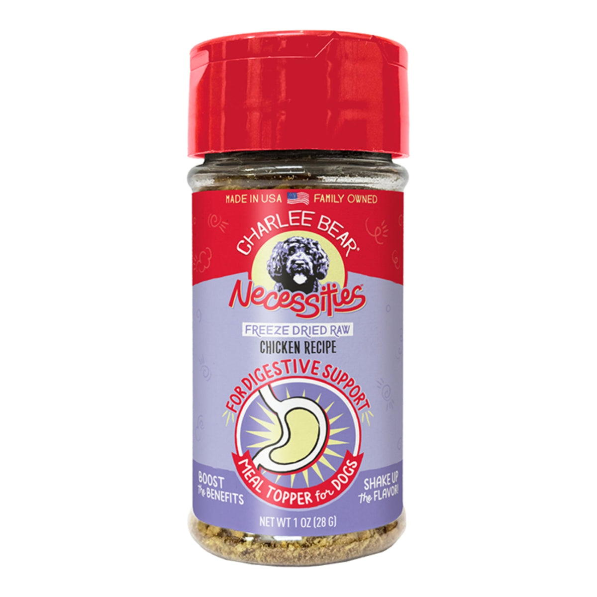 Charlee Bear Dog Necessities Chicken Recipe - Digestive Health Support Topper 1oz.