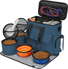 Weekend Pet Travel Set airline approved bag with collapsible bowls and water-resistant placemat