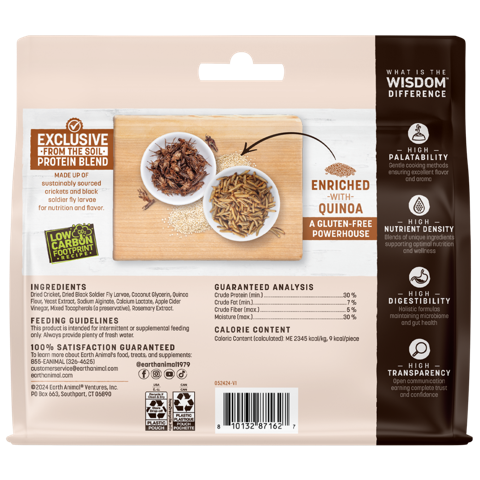 Earth Animal Dog Wisdom Air-Dried Jerky From The Soil 4 oz.