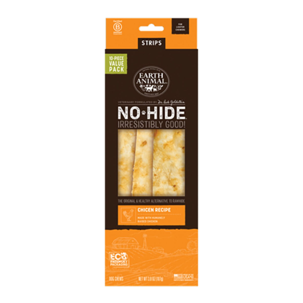 Earth Animal Dog No - Hide Original Collection Chicken Strips Value Pack - 10 Pack