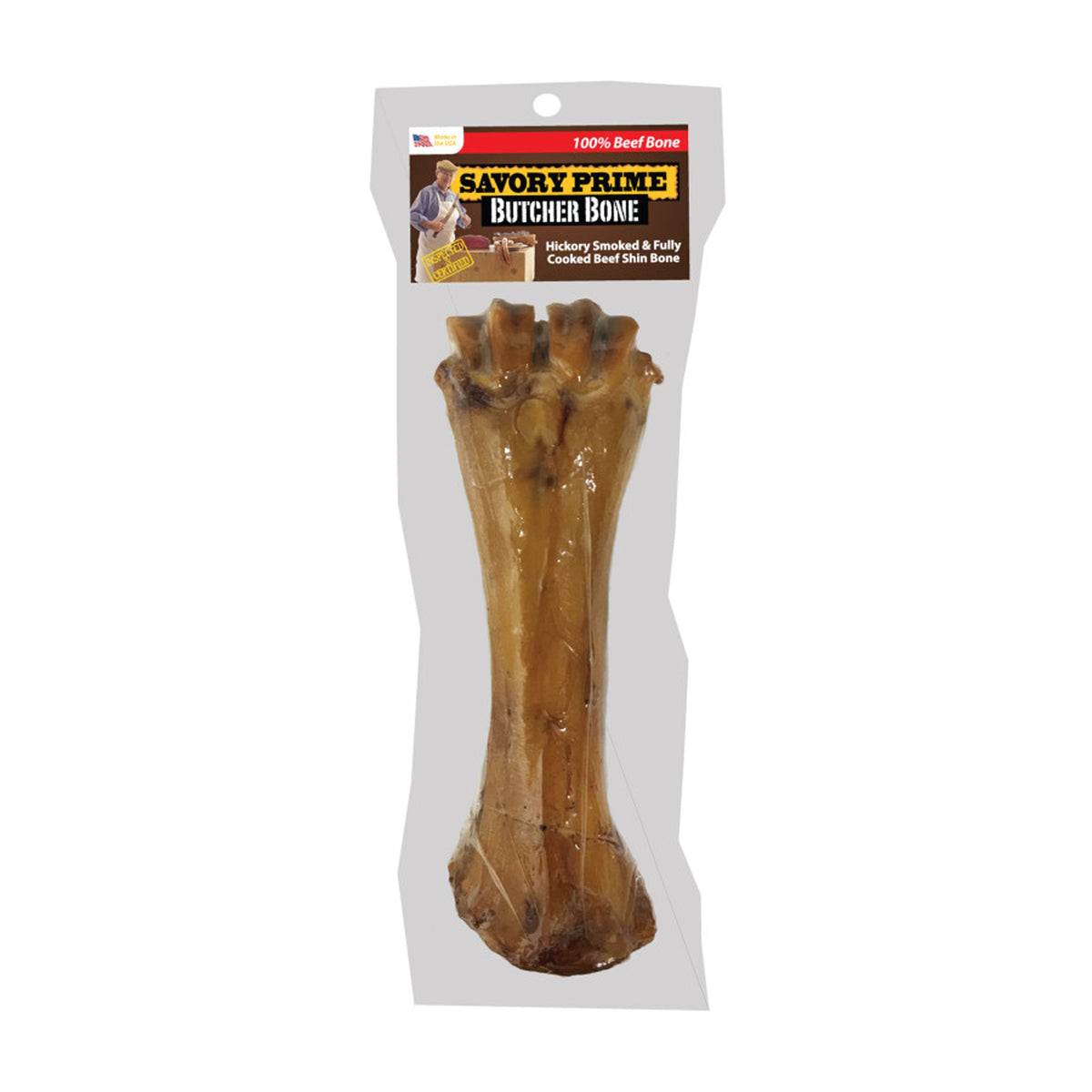 Savory Prime Butcher Bone Hickory Smoked Beef Shin Bone